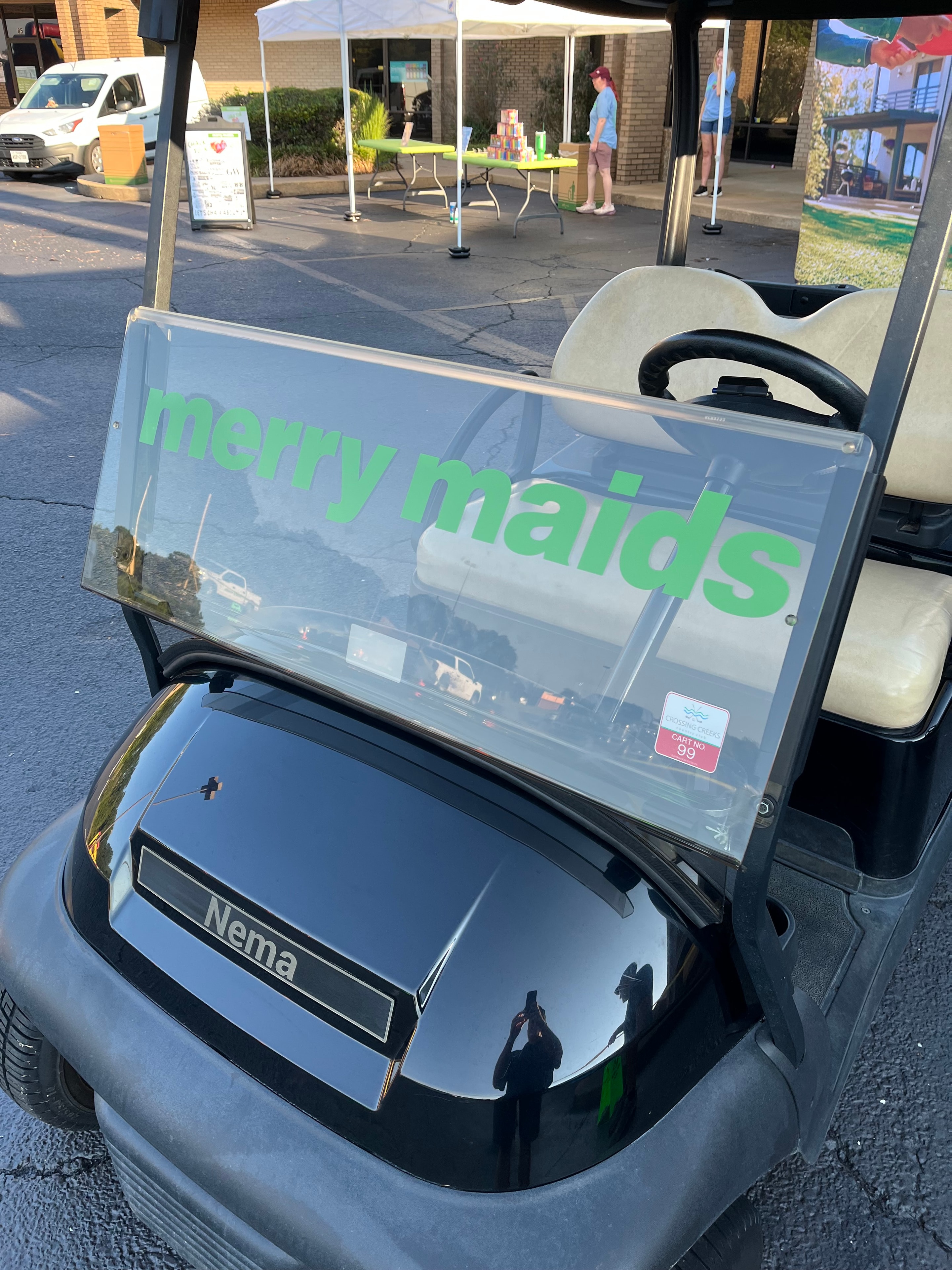 Merry Maids branded golf cart at Chalk Your HeART Out